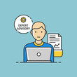 © Jarum Super - Business advisor with laptop and chart, expert advisory concept
