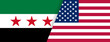 © ochikosan - アメリカ国旗とシリア国旗の組み合わせデザイン Combined United States and Syria Flags Background