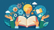 © Dn Design - Open book with glowing lightbulb and gears in a flat design concept for innovation and learning