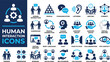 © Drow Dx - Human interaction icon set. Communication, people, connection, friends, chat, bonding, socializing, group, relationship and more. Solid vector icons collection.