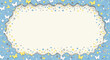 © Feri - Decorative blue background with butterflies and blank oval space for text