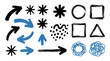 © Mark - Hand drawn brush stroke arrows and geometric doodle shape set