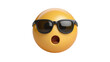 © AnaMaria - Yellow surprised emoji face with black sunglasses, isolated on transparent background