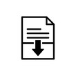 © ratna - Bold black outline document icon with download arrow