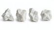 © FauziAN Studio - Collection of four isolated raw white marble rocks on a white background
