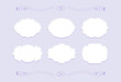 © sera - Set of vintage frame to put title or description for decoration or printing purpose. Aesthetic frame with various shape in blank white and dashed outline shaped