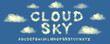 © dirtyfellas - Abstract cloud sky alphabet displaying realistic halftone cloud texture letter set for creative kids book title banner education presentation poster layout design element isolated clip art.