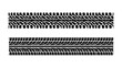 © Samartho - Realistic black car tire tracks vector collection featuring offroad truck and racing wheel tread patterns isolated on transparent background for your creative graphic design elements