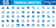 © Sumon Sorkar - Financial analytics icon set collection 55 editable vector illustrations for data investment