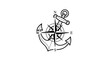 © RUGI - Nautical anchor compass rose, navigation symbol, directional icon, maritime sign