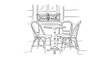 © Helm - Parisian Cafe Table and Chairs Sketch - Outdoor Seating Drawing