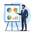© Faqihan - Businessman Presenting Charts and Graphs in Suit.