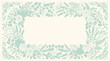 © Misbah - Elegant botanical frame with delicate roses and leaves in mint green on cream, ideal for wedding invitations and vintage designs, adding natural charm to any sophisticated project