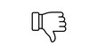 © Ahda - Simple line art thumbs down dislike hand gesture icon.