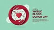 © Yashkumar - World Blood Donor Day vector illustration. Blood donation awareness poster design. Hemophilia or blood cancer day concept. World Blood Donor Day vector background. Awareness poster with red drop