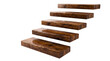 © Asmaul's Art Diary - Five dark brown wooden planks arranged in a staggered formation isolated on transparent background