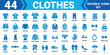 © Sumon Sorkar - Solid icon set collection of 44 editable vector clothes illustrations mega pack
