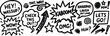 © Nimy_ - A collection of hand-drawn comic book style speech bubble vector illustrations with various exclamations and symbols