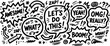 © Nimy_ - Energetic comic book style vector graphic illustration featuring speech bubbles with exclamations like awesome, let's do this, and boom