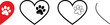 © Yesrath Hasan Sobuj - Heart shape with dog paw print icons set vector illustration minimalist concept of pet love care and adoption