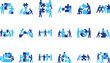 © Creative BD - Puzzle piece icons people working together problem solving strategy and team building collaboration flat vector.