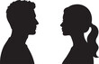 © SHOFIQUL - Black silhouette of a man and woman facing each other