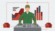 © Siamart - Industrial operator monitoring data and managing system from control panel