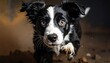 © ASAM - A black and white dog with a white stripe on its forehead runs towards the camera