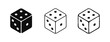 © Roman - Dice set. vector icon set three styles: bold, line and brush, on a white background.