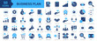 © nuricon - Business Plan icon set. Planning, strategy, vision, mission, goals, branding, market analysis, customer segmentation, business expansion, SWOT analysis and more. Solid vector icons