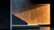 © jjbqdesignstudio - Warm Amber Spa Wall in Dark Minimal Room