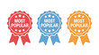 © Sid - Three colorful most popular award badges icons set