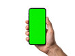 © NovrinArt - Hand Holding a Green Screen Smartphone for Advertising and Design