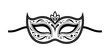 © KDP Publisher - Black and white venetian masquerade mask with elegant ornate patterns for carnival party and festive celebration events in a flat simple vector style design Vector, illustration