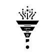 © Jisanur - Data funnel icon representing information filtering and processing business analytics or lead generation strategy concept with analytics business marketing strategy