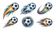 © Avatar - Dynamic soccer ball illustration with fiery motion streaks for sports