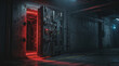 © Varith - Data leak incident in secure server room with open vault door and red emergency lighting, creating tense atmosphere