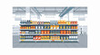 © creativeAi - Large supermarket shelf with various products.