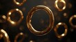 © WRONESIDED - Interlocking Gold Metal Rings Suspended in a Cinematic Void with Premium Lighting