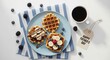© Razaul Amin - Happy fathers day breakfast with waffles and fresh fruits on a plate