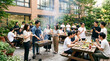 © choro - 社内BBQを楽しむスタッフたち