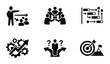 © Khadija - Business Strategy Icons: Planning, Teamwork, Growth, Decision Making, Goals