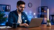 © Amith - Business Professional Using Digital Compliance Management Interface on Laptop – Regulatory and Risk Management Concept