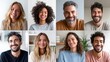 © AnnovaGraphics - Diverse group of eight people smiling and looking at the camera in a grid layout