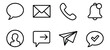 © ARIF AHMED 05 - Communication and Notification Icon Set with Eight Hand Drawn Black and White Symbols for Messaging Applications