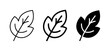© Tamim - Leaf Icons Set: Outline, Line Art, Solid Fill Vector Graphics for Nature and Ecology Themes