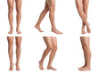 © AbdulWaheed - Collection of male legs and bare feet in various natural standing and walking positions.