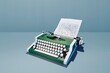 © VISTA by Westend61 - Green retro typewriter printing a modern QR code on paper