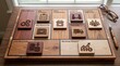 © Prabhash - Business Model Canvas concept on a wooden mosaic board with carved elements and icons, an executive business strategy tool