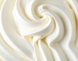 © Elta - Close up of smooth vanilla ice cream background texture, creamy soft serve swirl frozen dessert